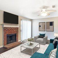 Living room with fireplace